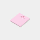 Post-it® Initiales minimales propres Rouge Rose (Incliné)