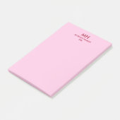 Post-it® Initiales minimales propres Rouge Rose (Incliné)