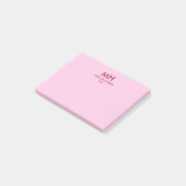 Post-it® Initiales minimales roses rouges propres (Incliné)
