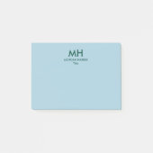 Post-it® Initiales minimales vert bleu propre (Devant)