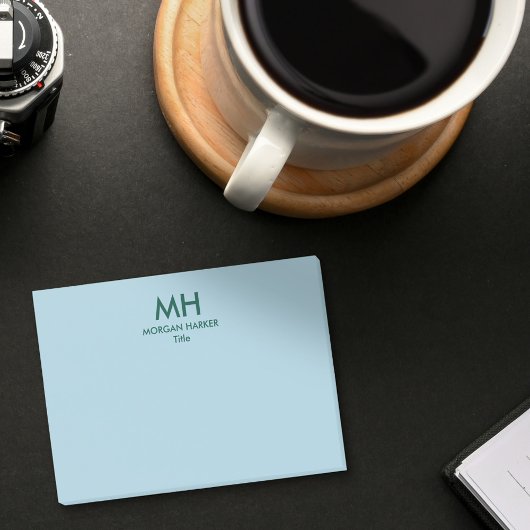 Post-it® Initiales minimales vert bleu propre