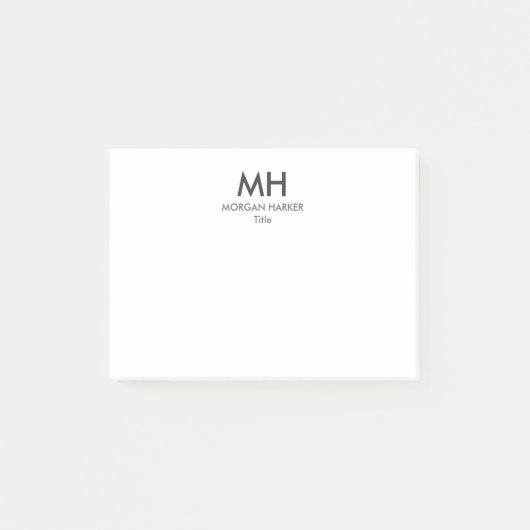 Post-it® Initiales minimes propres Gris blanc (Devant)