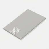 Post-it® Initiales Monogramme | Blanc Sur Gris Clair (Incliné)