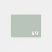 Post-it® Initiales Monogramme Vert Sauge Moderne Personnali (Devant)