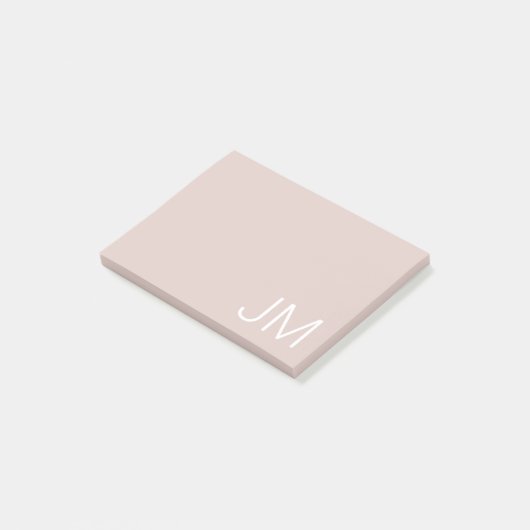 Post-it® Initiales Monogrammes Tendance Rose Vierge Surdime (Incliné)
