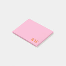 Initiales personnalisées monogramme rose orange mo