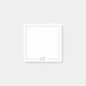 Post-it® Initiales simples de monogramme bleu clair (Devant)