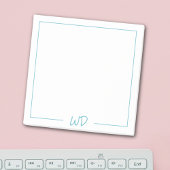 Post-it® Initiales simples de monogramme bleu clair