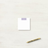 Post-it® Initiales simples de monogramme violet clair (Sur un bureau)