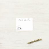 Post-it® Inséparables Amour Mariage Noir Blanc Oiseaux (Sur un bureau)