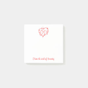 Post-it® Inséparables Mignons Rouge Cœur Romantique Bohème