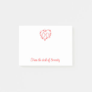 Post-it® Inséparables Mignons Rouge Cœur Romantique Bohème