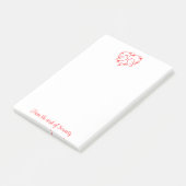 Post-it® Inséparables Mignons Rouge Cœur Romantique Bohème (Incliné)