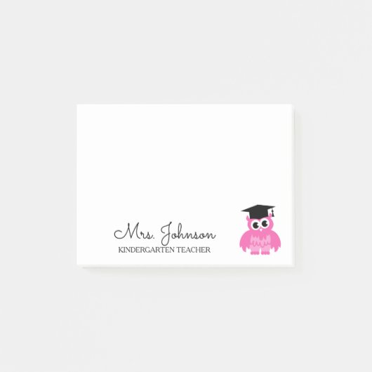 Post-it® Institutrice de maternelle personnalisée chouette (Devant)