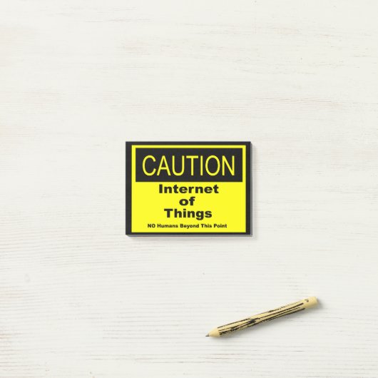 Post-it® Internet des objets IoT Avertissement Signal d'ave (Sur un bureau)
