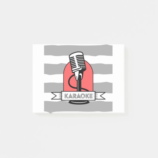Post-it® Interprète de musique karaoké king ou queen singer (Devant)