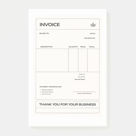 Post-it® invoice (Devant)