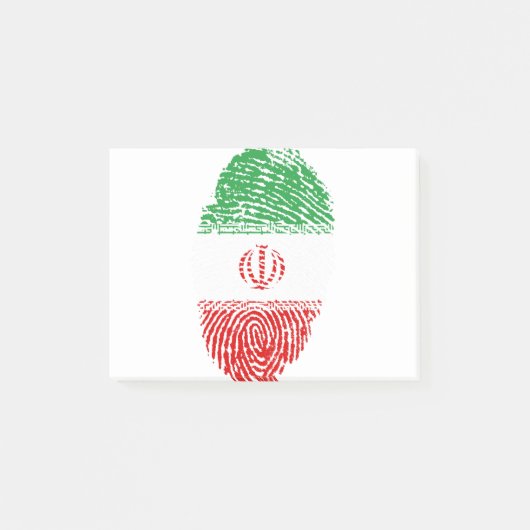Post-it® Iran Drapeau empreintes digitales Identité du pays (Devant)