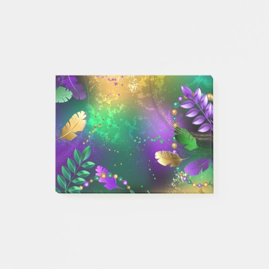 Post-it® Iridescente mardi gras arrière - plan avec perles (Devant)