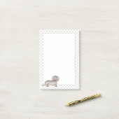 Post-it® Isabella Et Tan Long Cheveux Chien Dachshund & Pat (Sur un bureau)