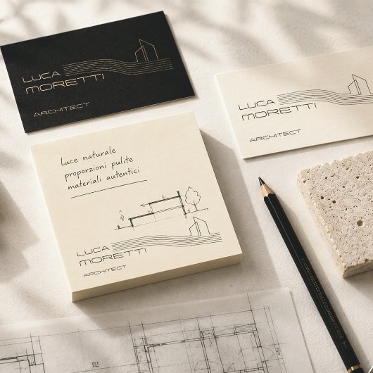 Post-it® Ivory Black Architect Luxe Minimal Marqué