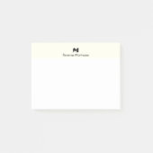 Post-it® Ivory Modern Personalized Name Letter Monogram (Devant)