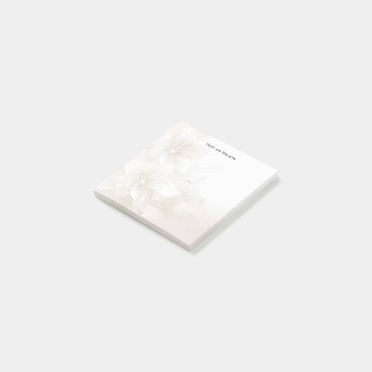 Post-it® Ivory White Flowers Post it Notes (Incliné)