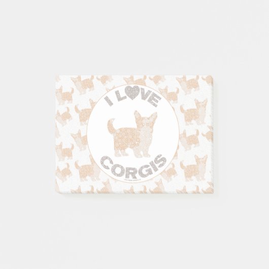 Post-it® J'ADORE CORGIS Post It Pads (Devant)