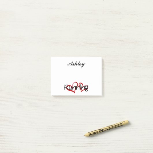 Post-it® J'adore la course (Sur un bureau)