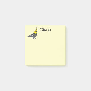 Post-it® J'adore les cockatiels gris normal