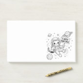 Post-it® J'ai Besoin de Plus d'Espace Chat Astronaute Drôle (Sur un bureau)