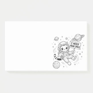 Post-it® J'ai Besoin de Plus d'Espace Chat Astronaute Drôle