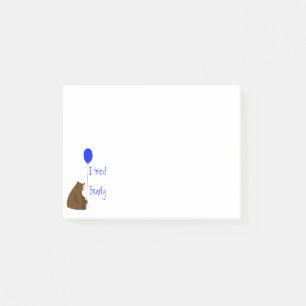 Post-it® J'ai essayé Bearly, Fun Balloon Bear Citation