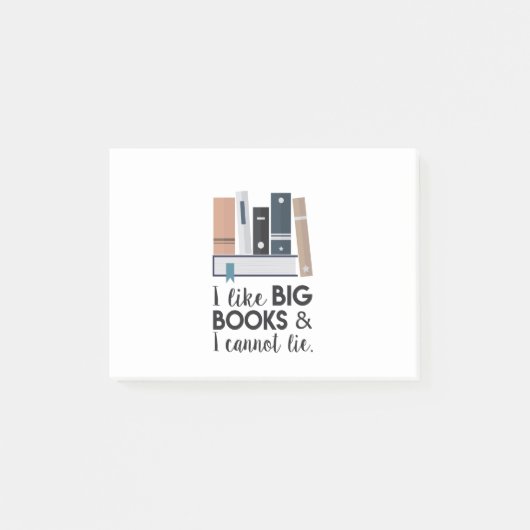 Post-it® J'aime de grands livres et je ne peux pas me (Devant)