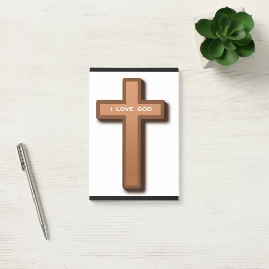 POST-IT® "J'AIME DIEU" CROIX (Bureau)