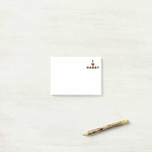Post-it® J'AIME HARRY Post-It Notes (Sur un bureau)