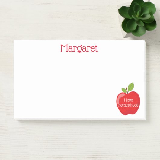 Post-it® J'aime la pomme rouge de l'école familiale (Bureau)