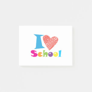 Post-it® J'Aime L'École. Retour À L'École. Cartoon Coeur