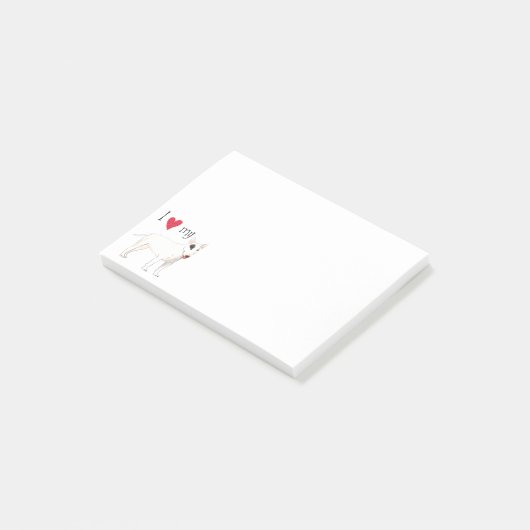 Post-it® J'aime mon bull-terrier (Incliné)