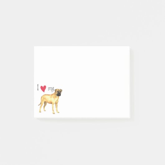 Post-it® J'aime mon Bullmastiff (Devant)