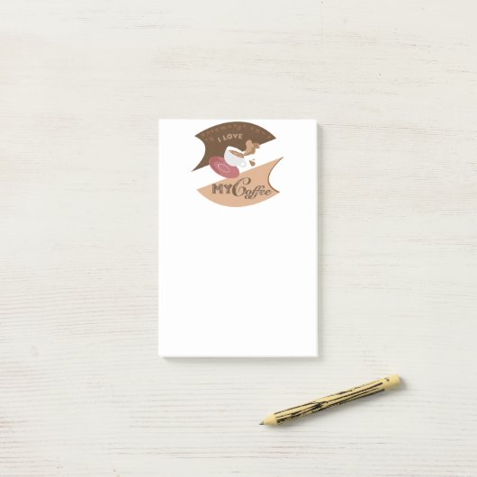 Post-it® J'aime mon café Retro Java (Sur un bureau)