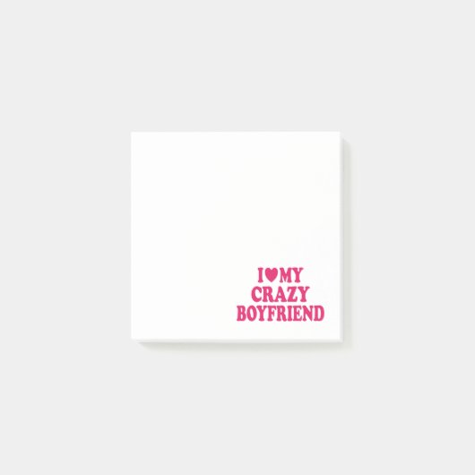 Post-it® J'aime mon copain fou (Devant)