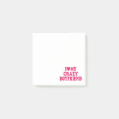 Post-it® J'aime mon copain fou (Devant)