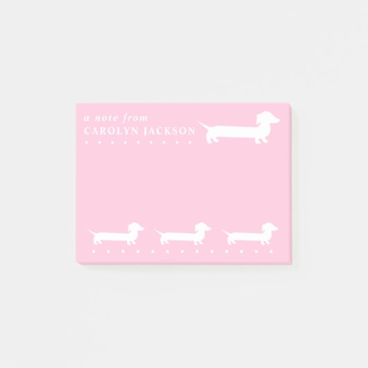 Post-it® J'Aime Mon Dachshund Plutôt Rose (Devant)