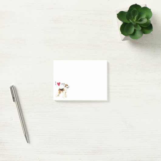 Post-it® J'aime mon Fox Terrier de fil (Bureau)