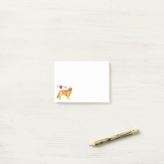 Post-it® J'aime mon golden retriever (Sur un bureau)