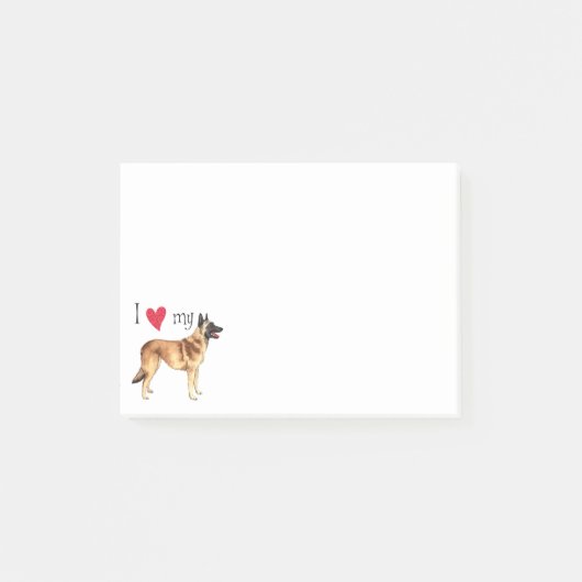 Post-it® J'aime mon Malinois belge (Devant)
