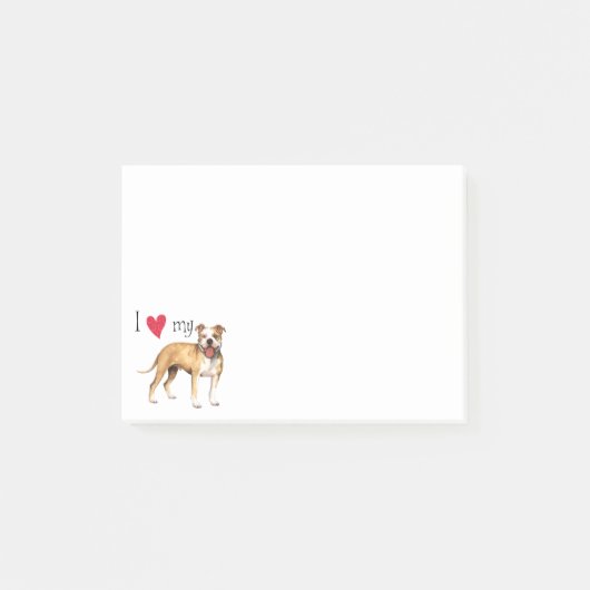 Post-it® J'aime mon pitbull Terrier (Devant)