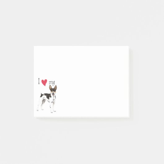 Post-it® J'aime mon Rat Terrier (Devant)