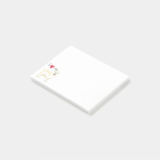 Post-it® J'aime mon Samoyed (Incliné)